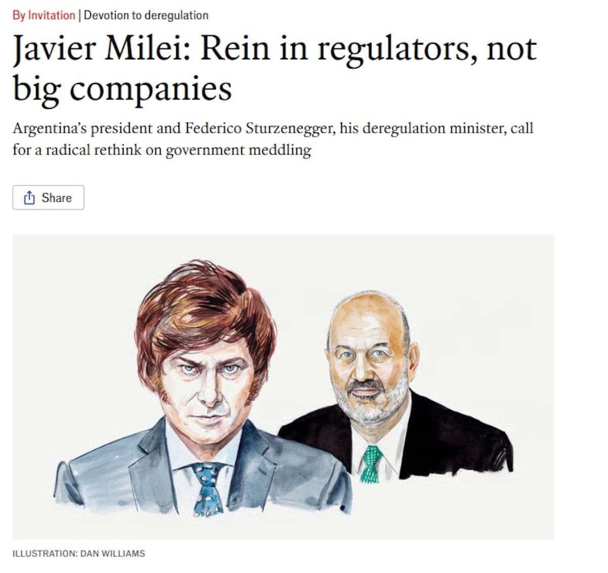 Milei y Sturzenegger publicaron una columna en The Economist - La Nación thumbnail