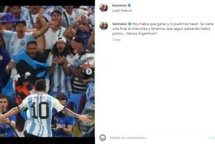 La felicidad de Messi tras la victoria ante México (Foto: Instagram @leomessi)