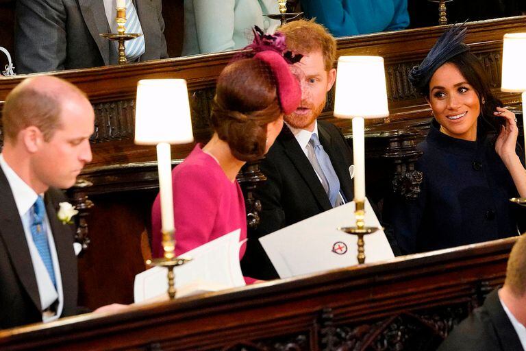 William, Kate, Harry y Meghan antes del comienzo de la ceremonia