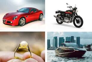Autos y motos de alta gama, yates y perlas son algunos de los bienes que se consideran de lujo 