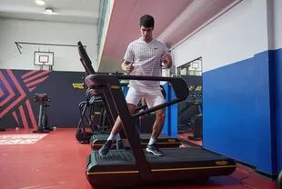 Uno de los entrenamientos del tenista español Carlos Alcaraz. 