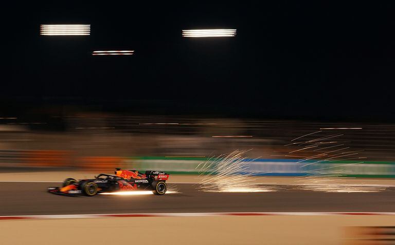 26 March 2021, Bahrain, Sakhir: Motorsport: Formula 1 World Championship, Bahrain Grand Prix, 2nd Free Practice. Dutch driver Max Verstappen of the Red Bull Racing team on track. Photo: Hasan Bratic/dpa (Photo by Hasan Bratic/picture alliance via Getty Images)