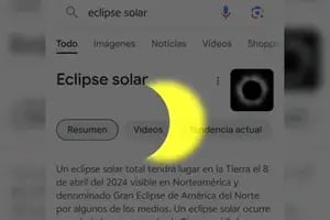 Qué pasa cuando buscás "eclipse solar" en Google este lunes 8 de abril