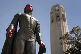 La estatua de Cristóbal Colón en San Francisco había sido vandalizada hace unos días