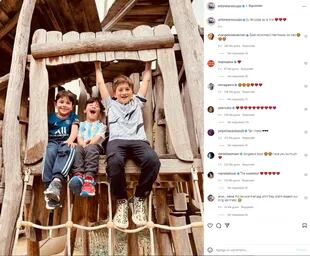 La fotografía de los hijos de Antonela Roccuzzo y Lionel Messi que la empresaria compartió en su cuenta de Instagram