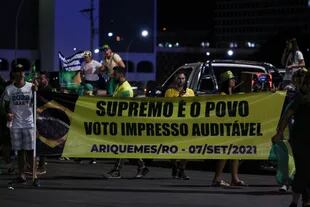 Manifestación de partidarios de Bolsonaro contra la Corte Suprema, el 6 de septiembre de 2021