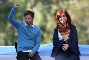 El gobernador Axel Kicillof y la vicepresidenta Cristina Kirchner en el cierre de la campaña 2019