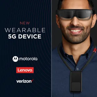 El collar 5G que promociona Motorola para permitir experiencias de realidad virtual quitándole peso a los anteojos
