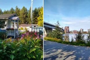 Izquierda: Las cabañas en Finlandia, que se pueden contar de a miles, simbolizan las típicas vacaciones de los finlandeses, con sauna, el lago y una barca a remos. **Derecha: Jyväskylä es una moderna ciudad ubicada en la orilla norte del lago Päijänne. 