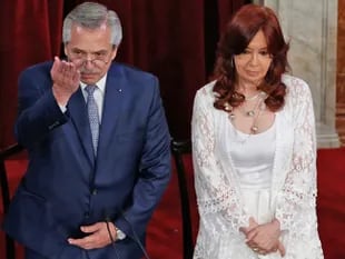 Alberto Fernández y Cristina Kirchner en la apertura del 140 período de sesiones legislativas