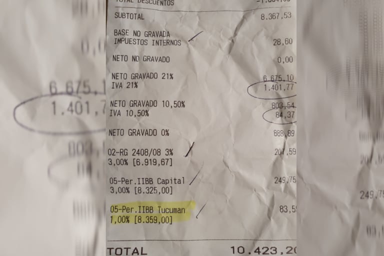 El periodista compartió el ticket de un supermercado de Palermo que cobra impuestos, incluso, de Tucumán