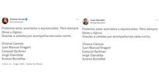 La ausencia de la firma de Carlos Campolongo en el comunicado de Viviana Canosa llamó la atención de los usuarios en las redes sociales