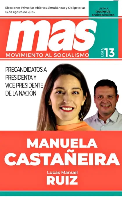 Manuela Castañeira encabeza la boleta del partido MAS