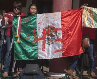 Un reclamo por los 43 de Ayotzinapa, en Chiapas
