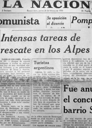 Diario LA NACION publicó la noticia el 26 de febrero de 1970