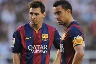 Xavi junto a Messi, en otros tiempos