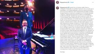 El cantante expresó su dolor por la muerte de su amigo Gerardo Rozín
Foto: captura de pantalla