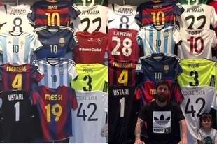 La colección de camisetas que Lionel Messi guarda en su casa