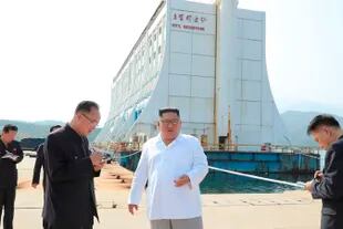 This undated photo provided on October 23, 2019 by the North Korean government shows North Korean leader Kim Jong Un at the Diamond Mountain resort in Kumgang, North Korea.  (Korean Central News Agency/Korea News Service via AP, File)
