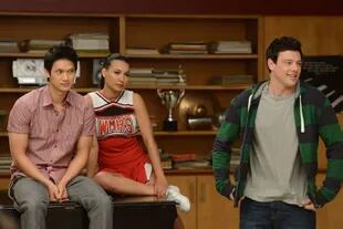 Corey Monteith y Naya Rivera en Glee
