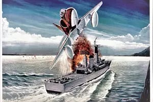 El ataque de los halcones sobre la fragata Argonaut: los dos impactos que sellaron su destino