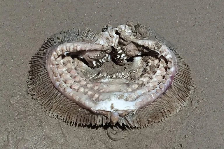 A strange creature with teeth appears on the beach of Texas and scares everyone: “The alien remains”