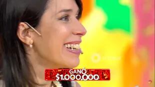 La reacción de Romina Flores al ganar un millón de pesos