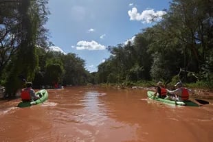 Entre la tupida vegetación del monte y sobre la costa del parque nacional, el río Bermejito, de aguas tranquilas es ideal para la práctica de kayak