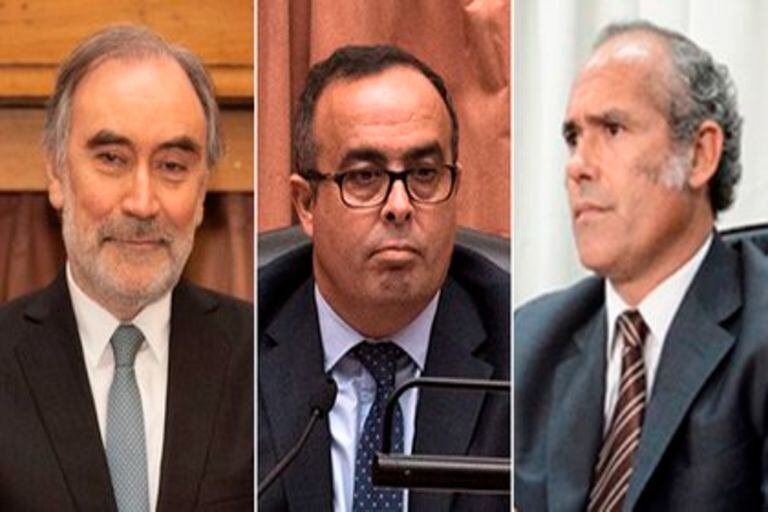Los magistrados Pablo Bertuzzi, Leopoldo Bruglia y Germán Castelli, a la espera de sentencia firme por la Corte Suprema