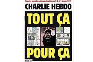 "Todo esto para esto", dice la portada del último número de la revista Charlie Hebdo, que saldrá a la venta mañana.charliehebdo.fr