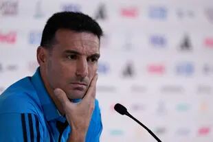 Lionel Scaloni, entrenador de la selección argentina, en la conferencia de prensa