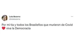 La publicación de Lola Bezerra tras el triunfo de Lula da Silva sobre Jair Bolsonaro
