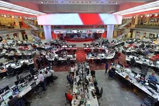 La gran redacción central de la BBC en Londres