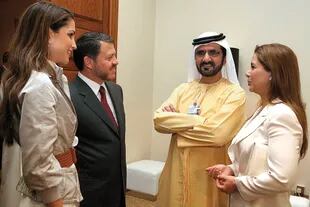 Los reyes de Jordania con el emir y Haya, en 2007