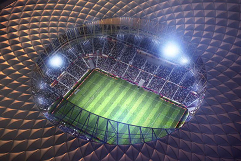 Maqueta del Lusail Stadium, que albergará la final del próximo evento más importante del fútbol a nivel global. Crédito: https://hospitality.fifa.com/