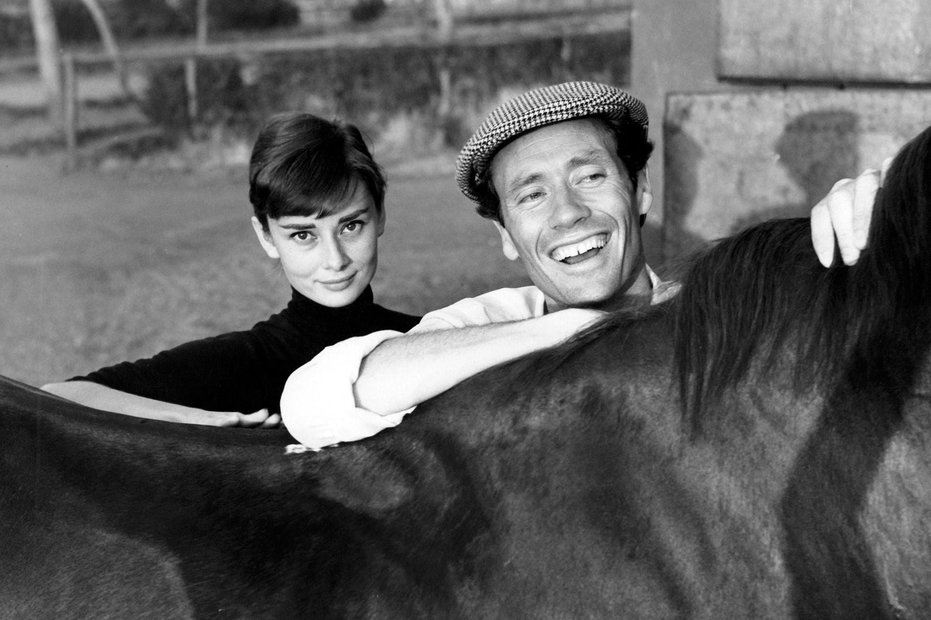 In 1955, posing with her husband, the actor and filmmaker Mel Ferrer in Rome.