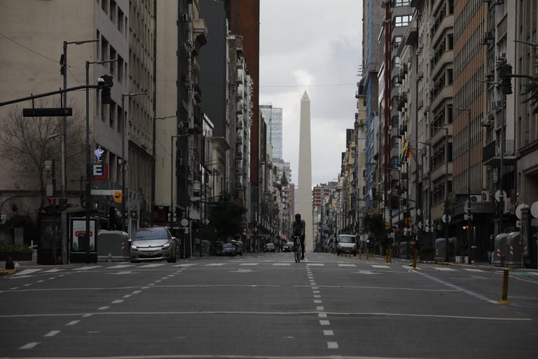 La ciudad de Buenos Aires, vacía hoy en la nueva etapa de restricciones 