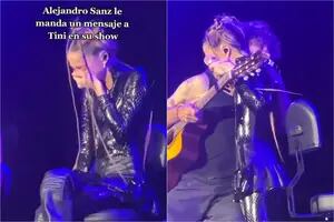 Tini cantó en España y rompió en llanto arriba del escenario por un gesto de Alejandro Sanz