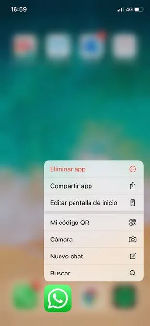 El menú secreto de Whatsapp para iOS tiene opciones relacionadas a la aplicación así como a la pantalla de inicio del usuario