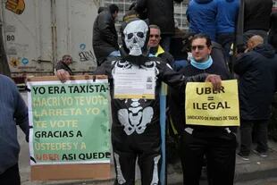 Manifestación del sindicato de Taxistas en contra de UBER.