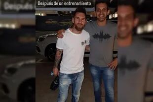 Damián Delorenzi y Lionel Messi.