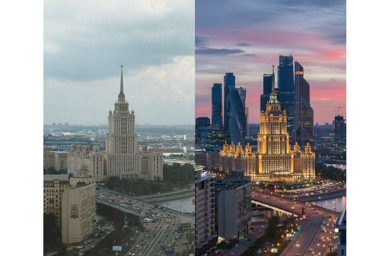 Imágenes de Moscú con 20 años de diferencia: más edificios en la capital de Rusia