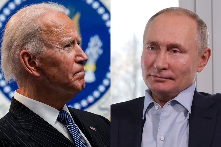El presidente de Estados Unidos, Joe Biden, y su homólogo ruso Vladimir Putin
