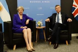 La primera ministra británica, Theresa May, y el presidente Macri