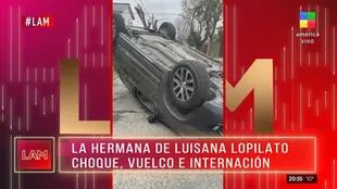 El auto de Daniela Lopilato fue embestido por  otro vehículo y quedó dado vuelta
