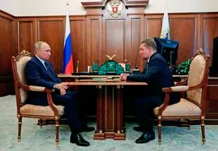 Putin junto al director de Gazprom, Aleksei Miller