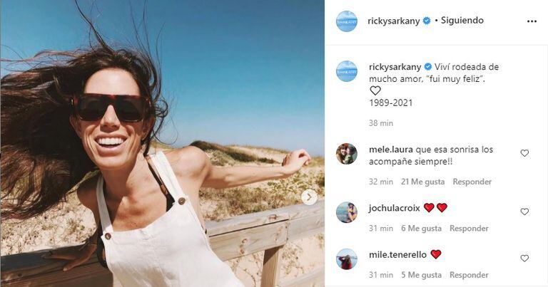 El posteo que compartió Ricky Sarkany en Instagram y Twitter para recordar a su hija Sofía tras su fallecimiento