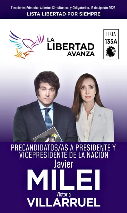 La Libertad Avanza: así es la boleta electoral de Javier Milei y Victoria  Villarruel - LA NACION