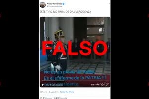 Falso: los subtítulos del video entre Macri y un granadero que publicó Aníbal F.