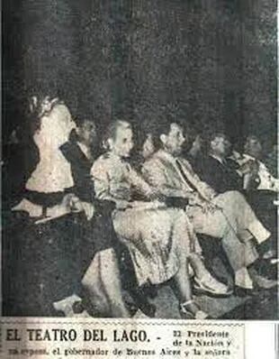 Perón y Evita se sentaron en la primera fila durante la ceremonia de inauguración